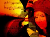 woman holding guitar